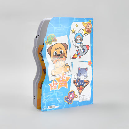 Irregular Colouring Book with Stickers - Cute Animal / 24 Pages