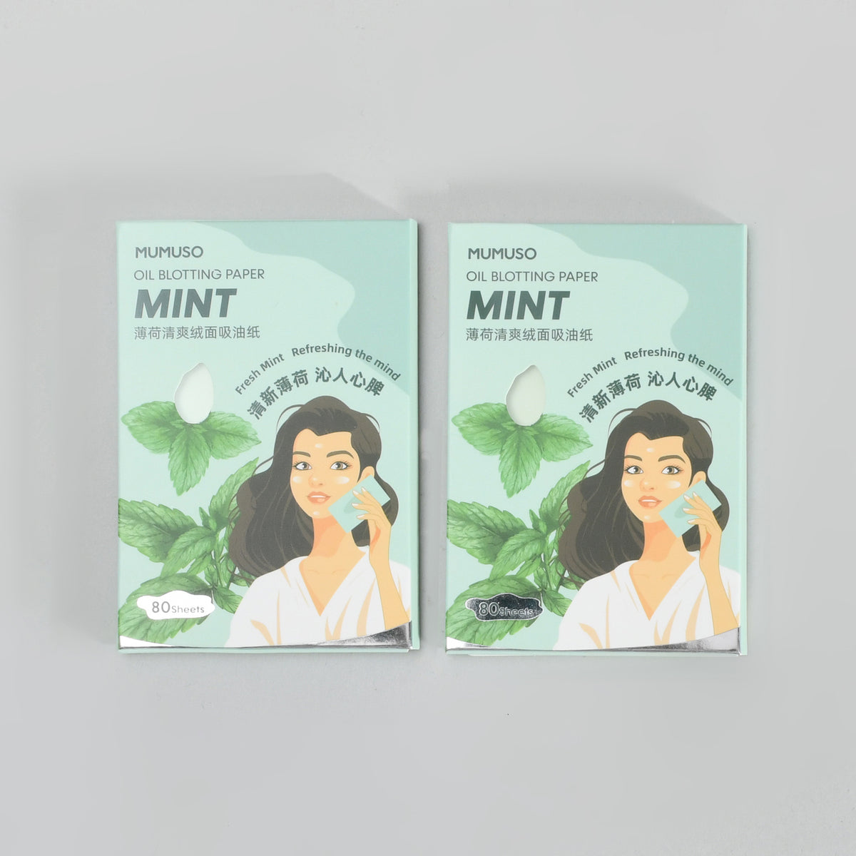 Mint Oil Blotting Paper - Set of 2 (60 Sheets Each)