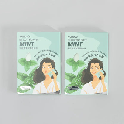 Mint Oil Blotting Paper - Set of 2 (60 Sheets Each)