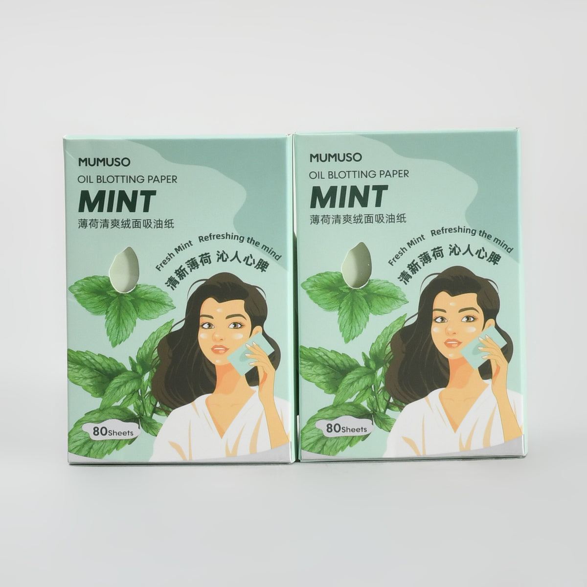 Mint Oil Blotting Paper - Set of 2 (60 Sheets Each)