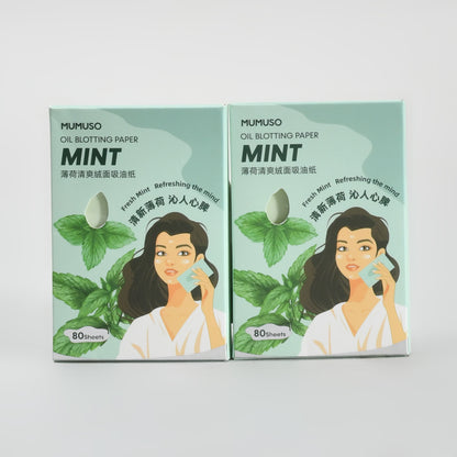 Mint Oil Blotting Paper - Set of 2 (60 Sheets Each)