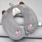 Memory Foam Grey Cat U Shaped Neck Pillow- 32 cm