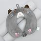 Memory Foam Grey Cat U Shaped Neck Pillow- 32 cm