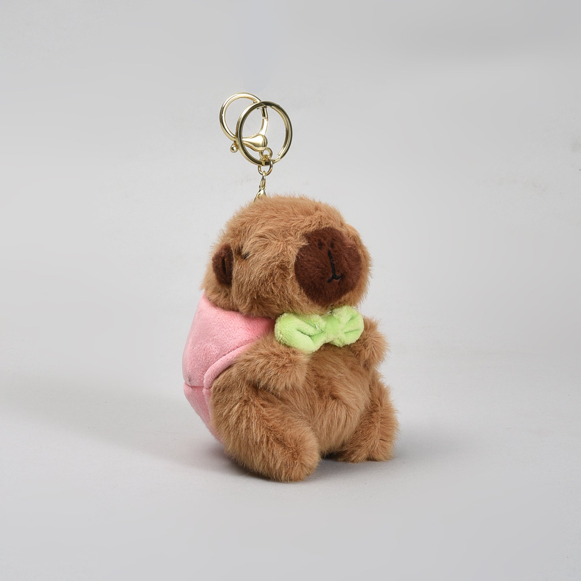 Cute Plush Animal Keychain (Capybara &amp; Peach)