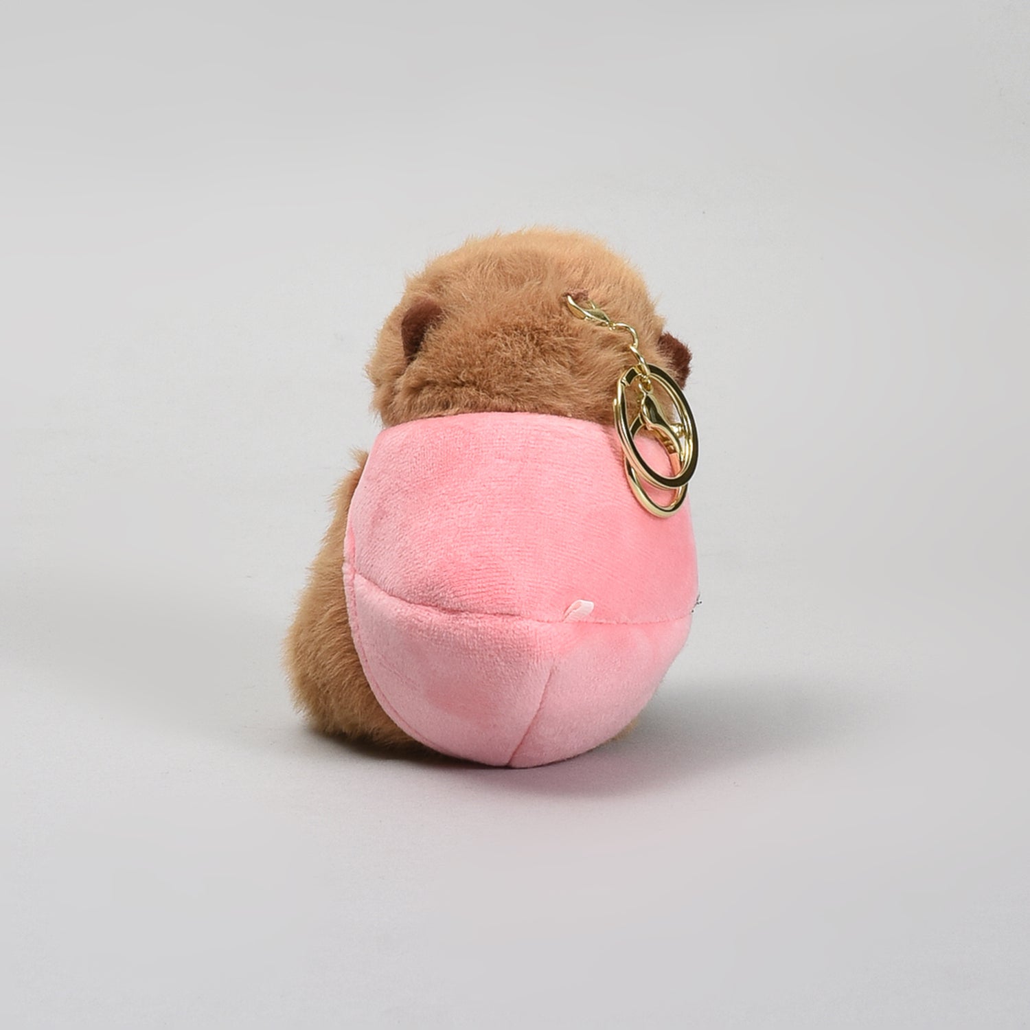 Cute Plush Animal Keychain (Capybara &amp; Peach)