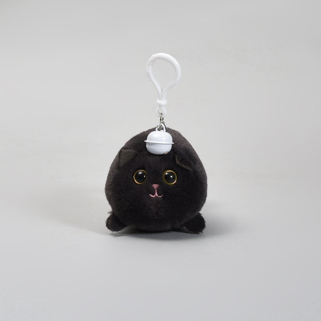 Ultra Cute Black Cat Plush Keychain with Bell and Wagging Tail