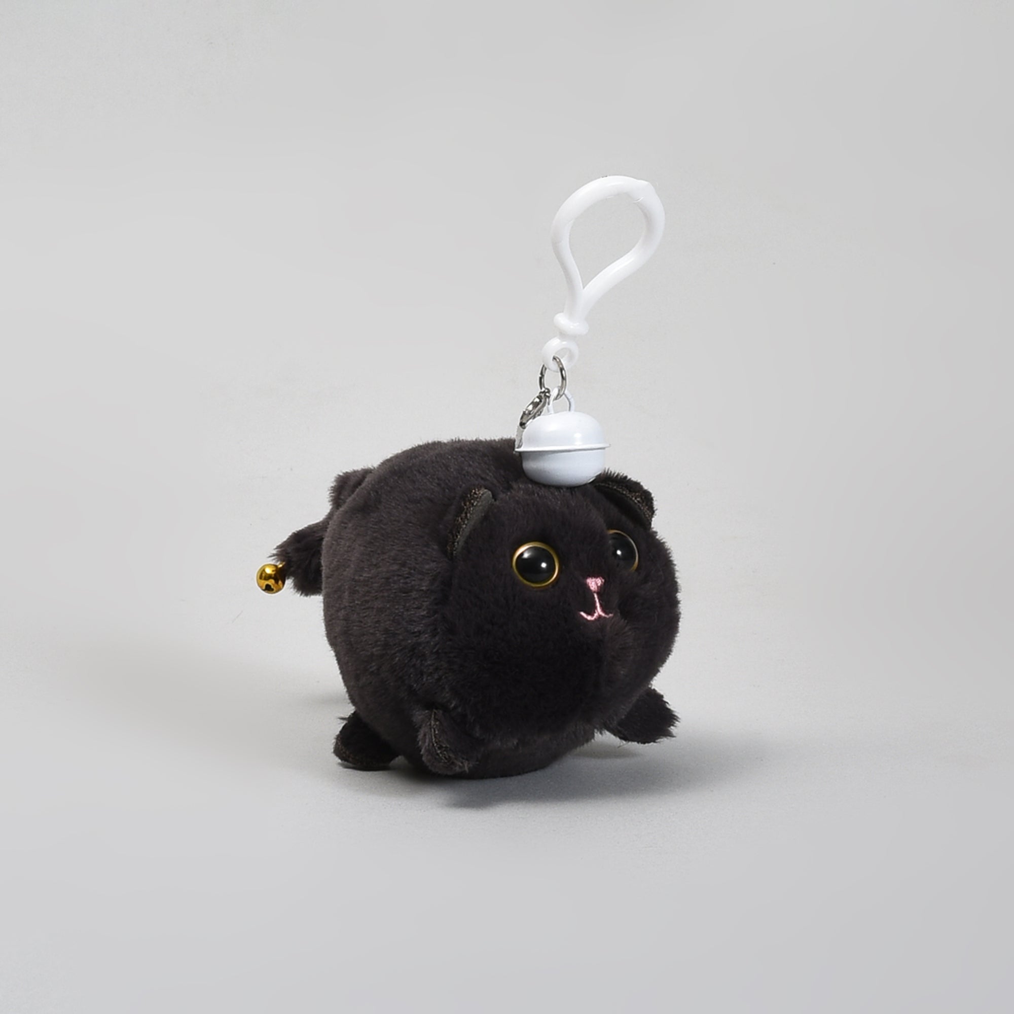 Ultra Cute Black Cat Plush Keychain with Bell and Wagging Tail