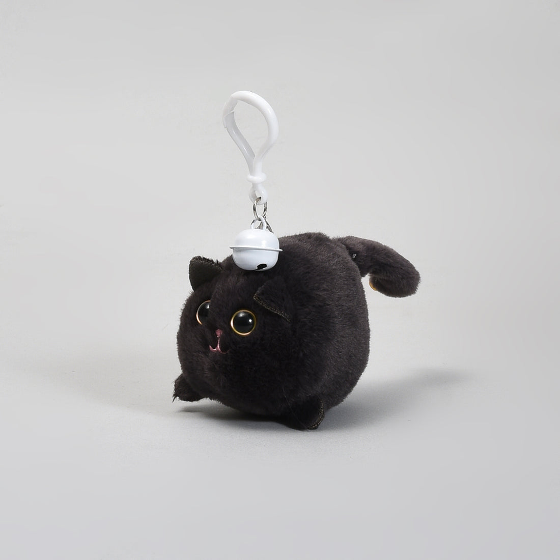 Ultra Cute Black Cat Plush Keychain with Bell and Wagging Tail