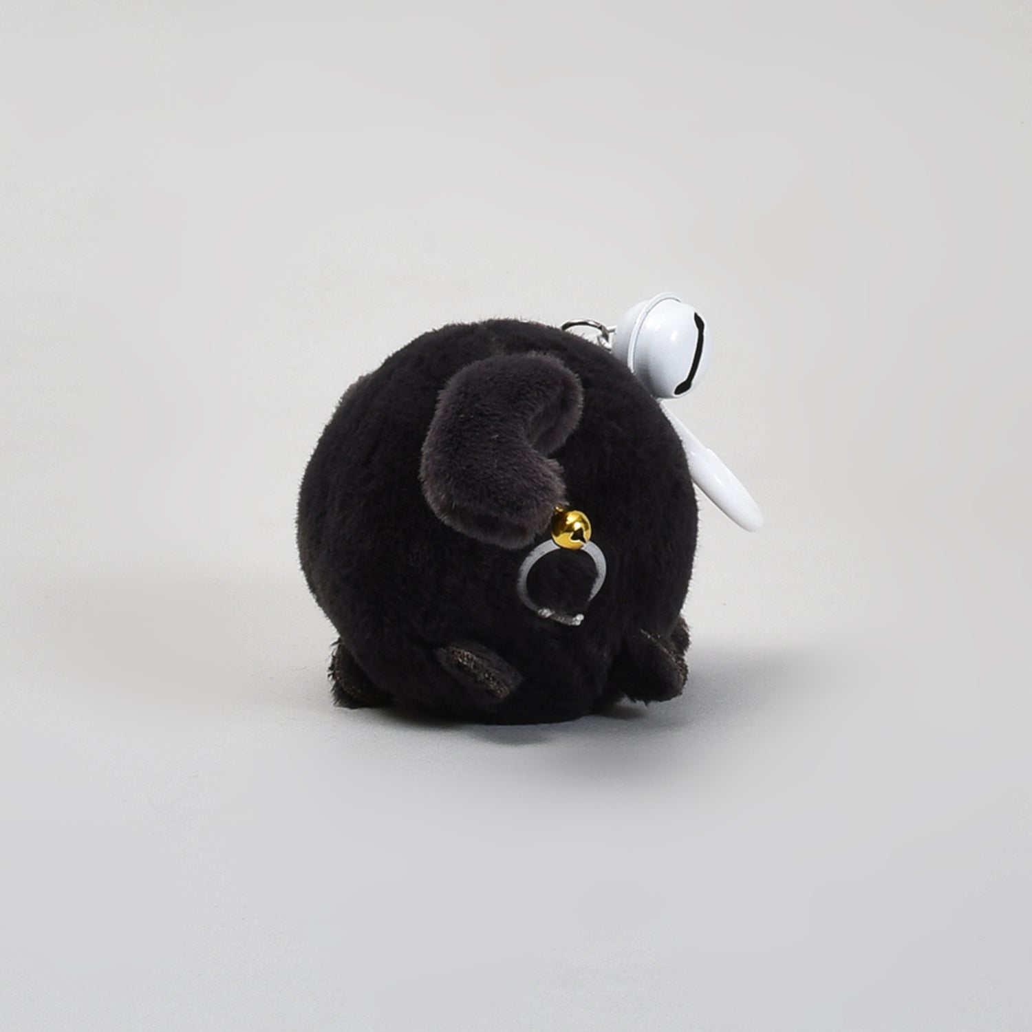 Ultra Cute Black Cat Plush Keychain with Bell and Wagging Tail
