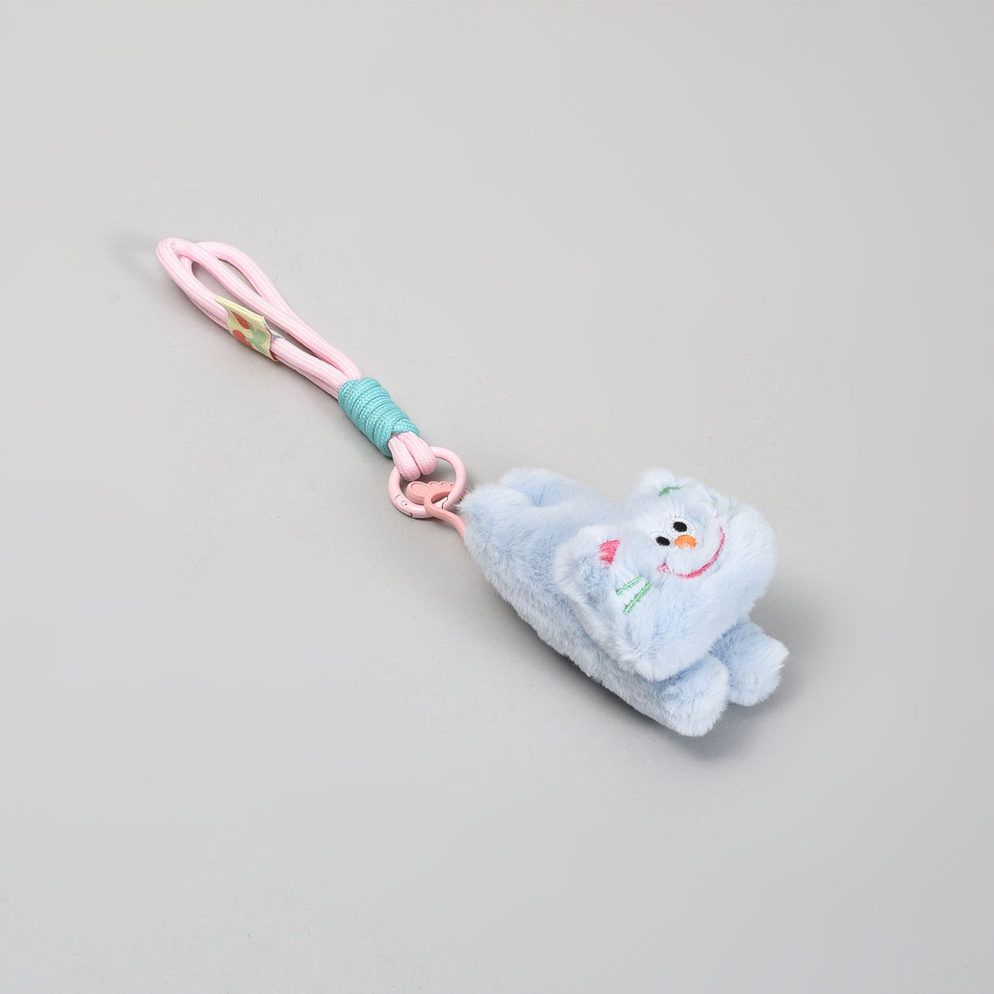 Adorable Blue Kitty Plush Keychain- Wristlet Bag Pendant
