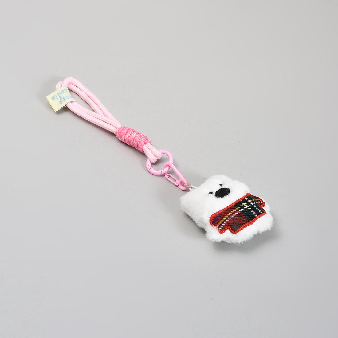 Tartan Hat Bear Pink Wristlet Plush Bag Charm