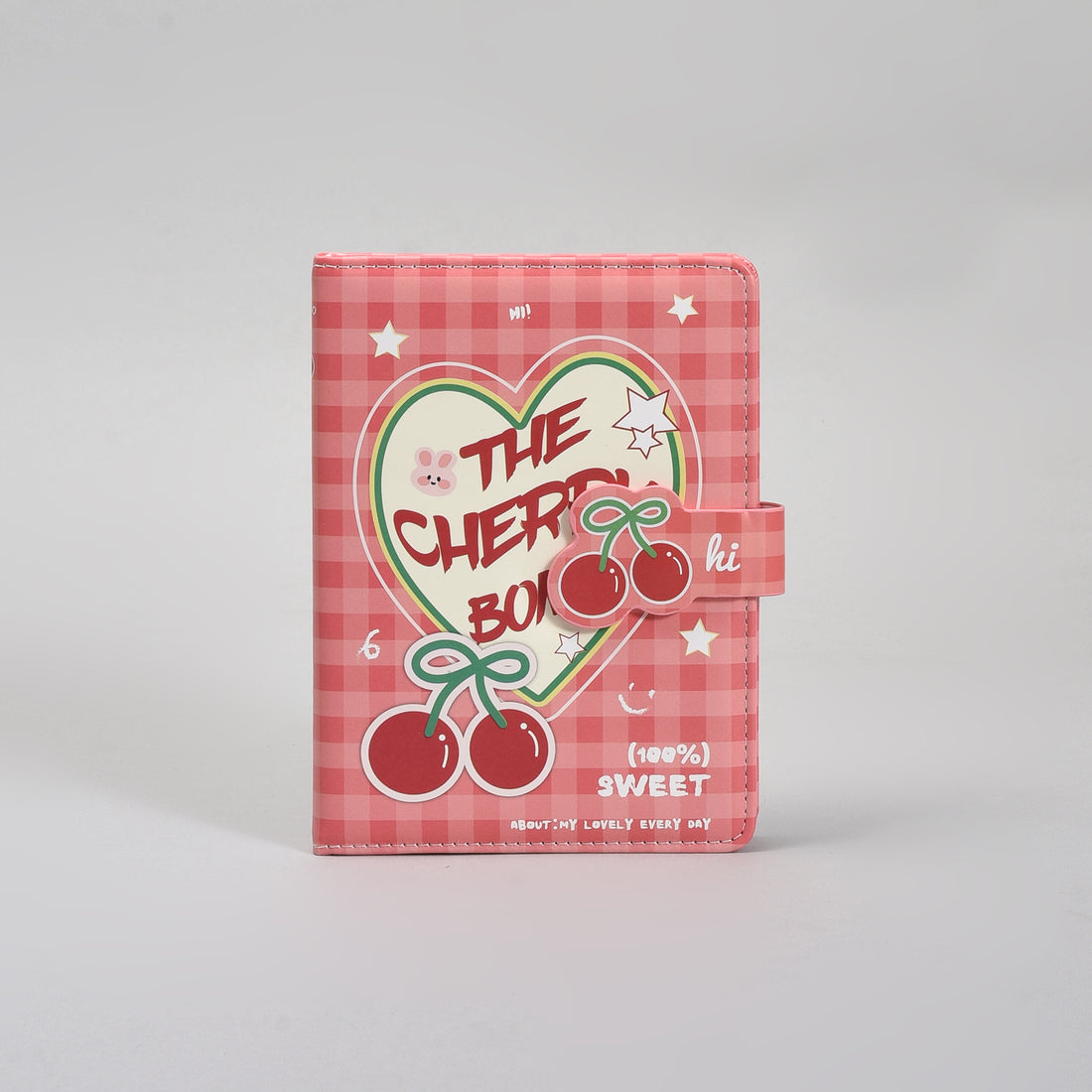 36K Leather Cherry Bomb Magnetic Lock Planner Diary- Red