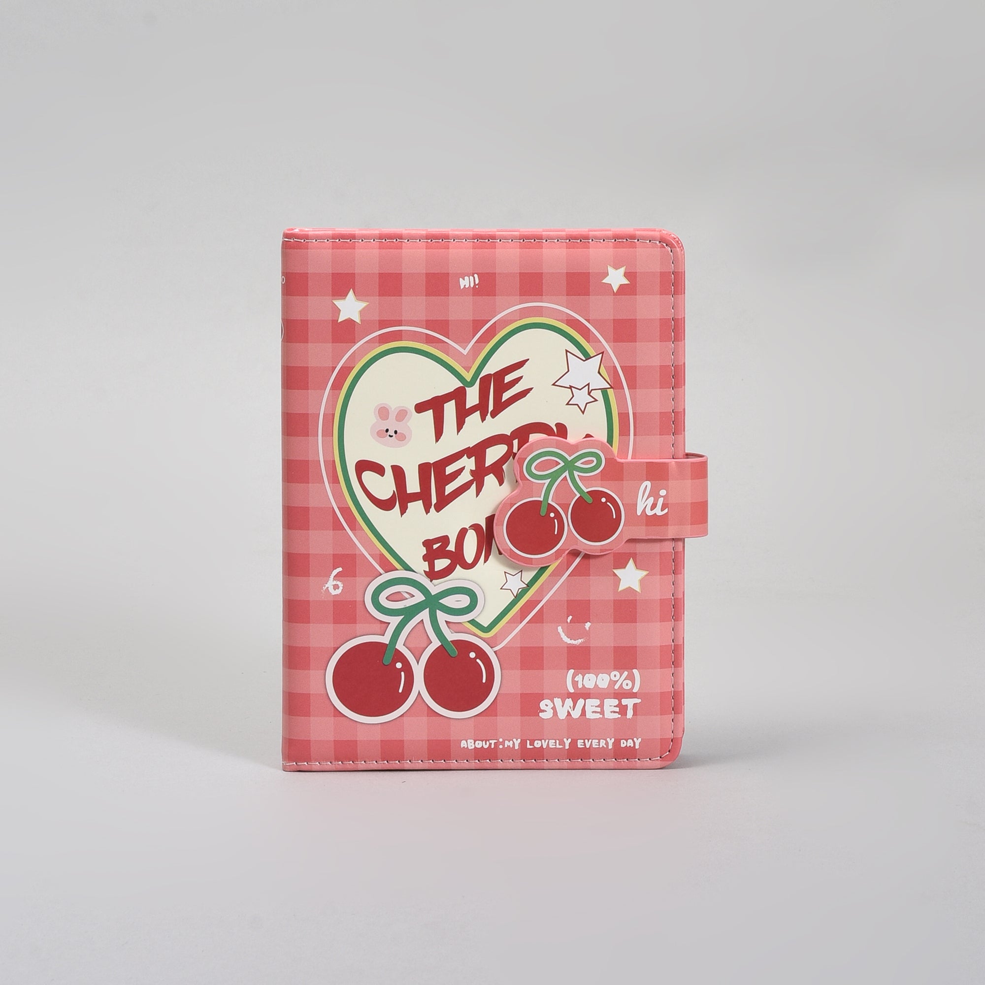 36K Leather Cherry Bomb Magnetic Lock Planner Diary- Red