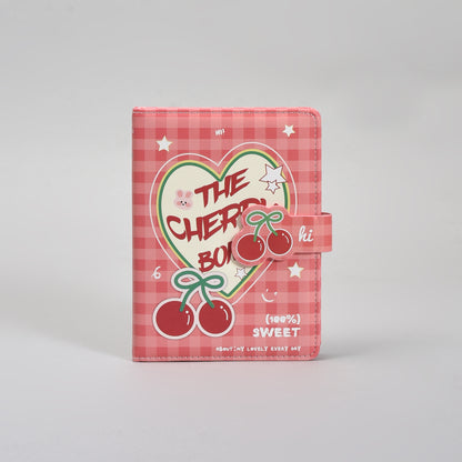 36K Leather Cherry Bomb Magnetic Lock Planner Diary- Red