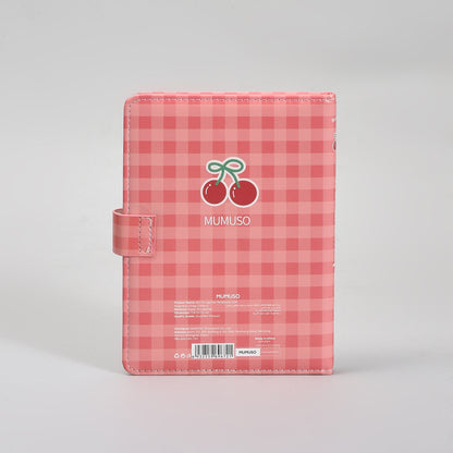 36K Leather Cherry Bomb Magnetic Lock Planner Diary- Red