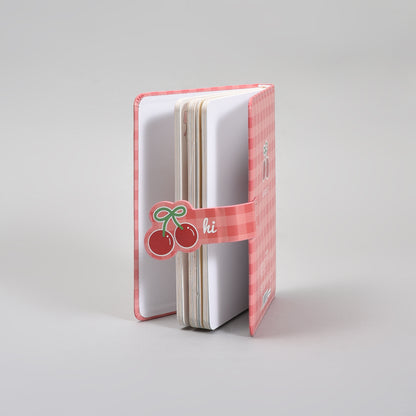 36K Leather Cherry Bomb Magnetic Lock Planner Diary- Red