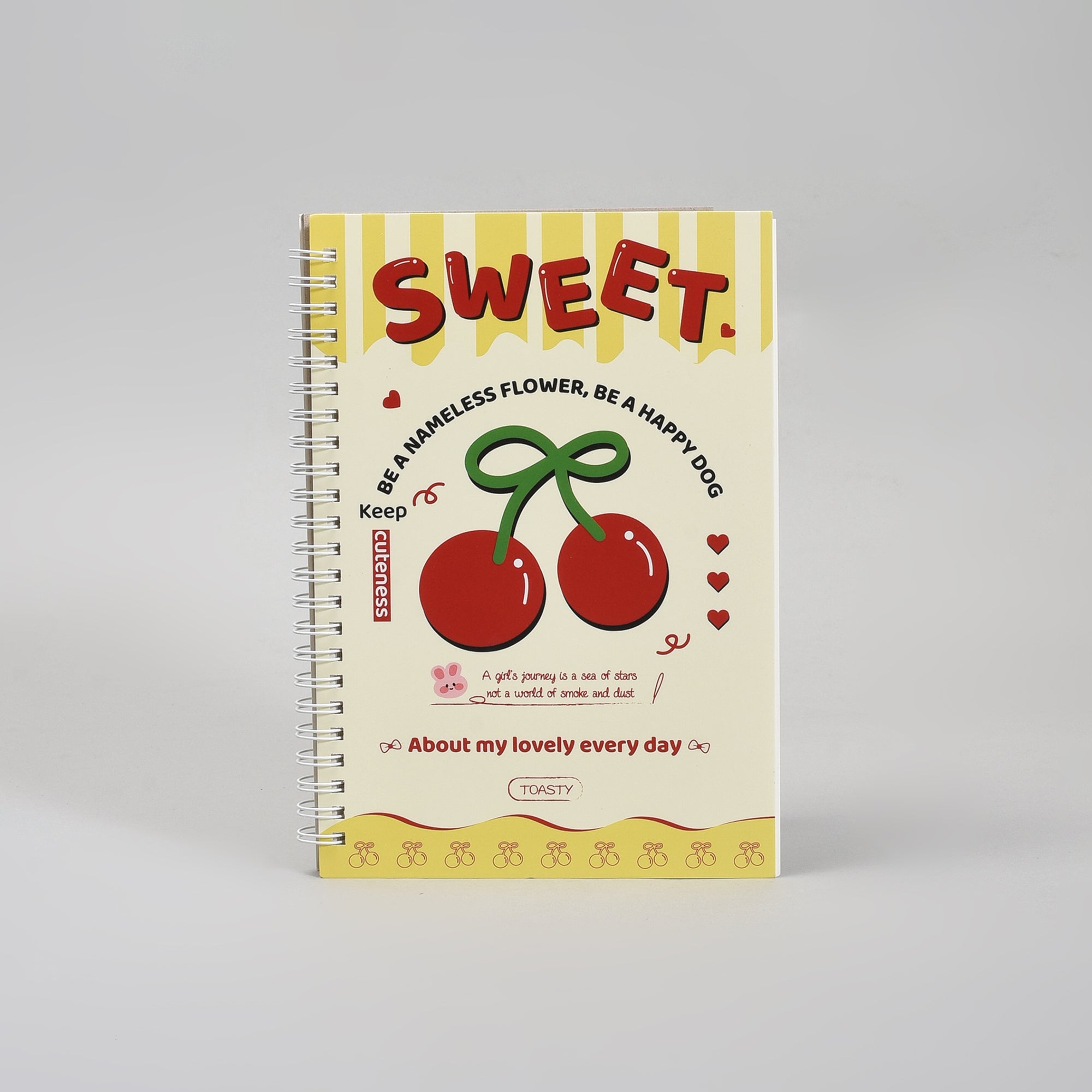 A5 Spiral Cherry Notebook With Ruled Pages