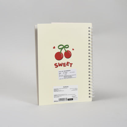 A5 Spiral Cherry Notebook With Ruled Pages
