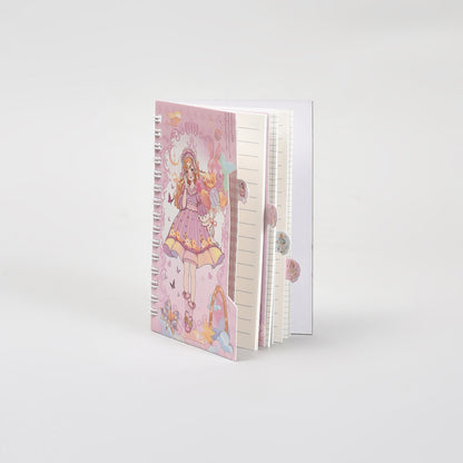 Fairy Tale Spiral Notebook &amp; Butterfly 10 Colour Pen Set- Purple