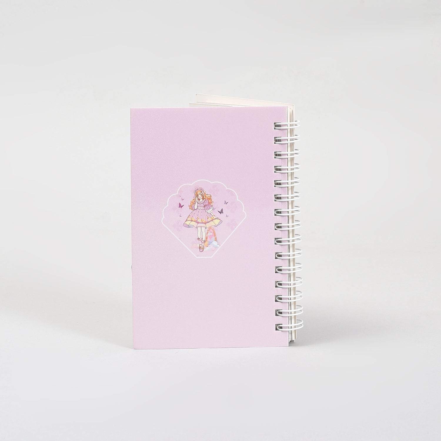 Fairy Tale Spiral Notebook &amp; Butterfly 10 Colour Pen Set- Purple