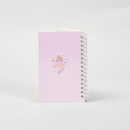 Fairy Tale Spiral Notebook &amp; Butterfly 10 Colour Pen Set- Purple