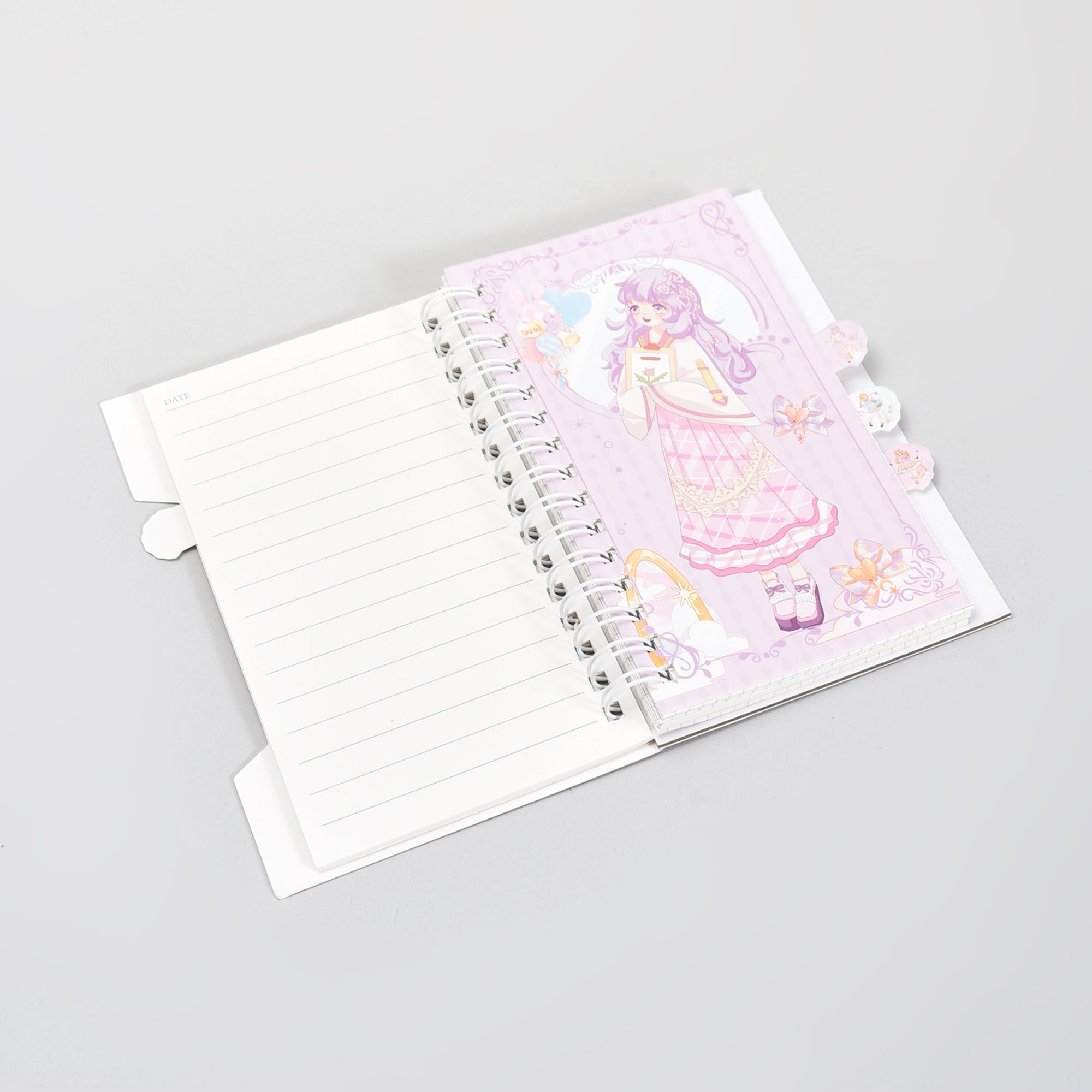 Fairy Tale Spiral Notebook &amp; Butterfly 10 Colour Pen Set- Purple