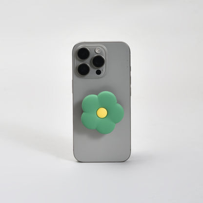 Green Flower Popsocket Collapsible Airbag Phone Holder