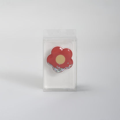 Glitter Bloom Red Flower Collapsible Airbag Phone Holder Popsocket