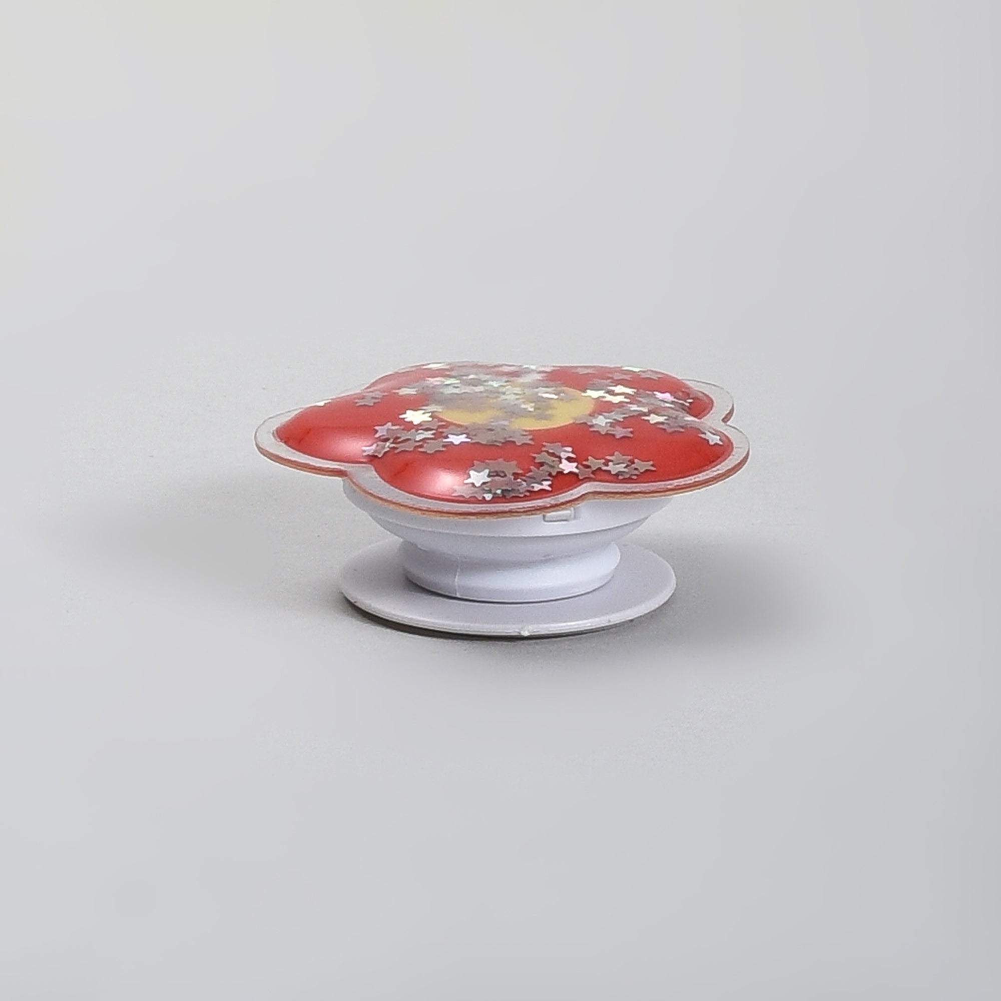 Glitter Bloom Red Flower Collapsible Airbag Phone Holder Popsocket