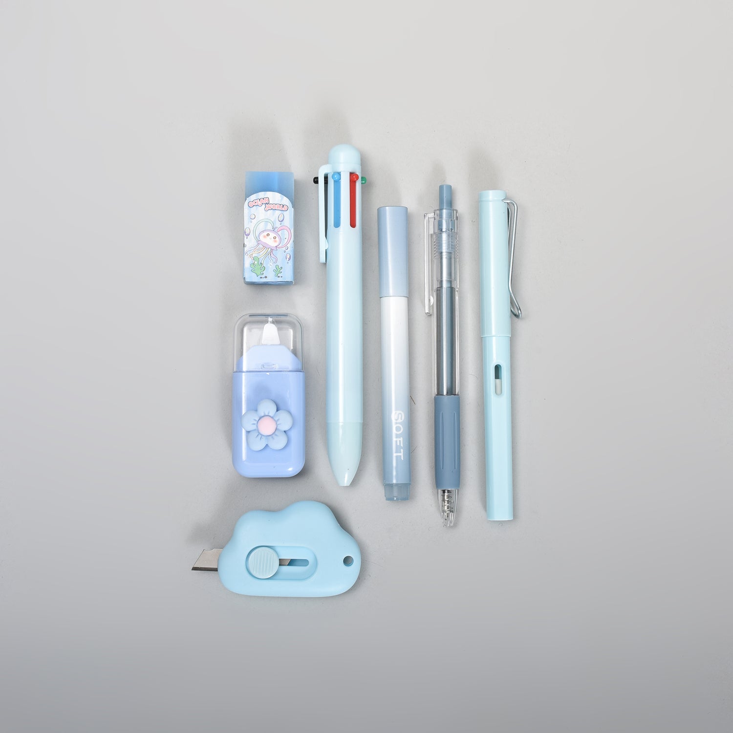 7-Piece  Blue Stationery Set