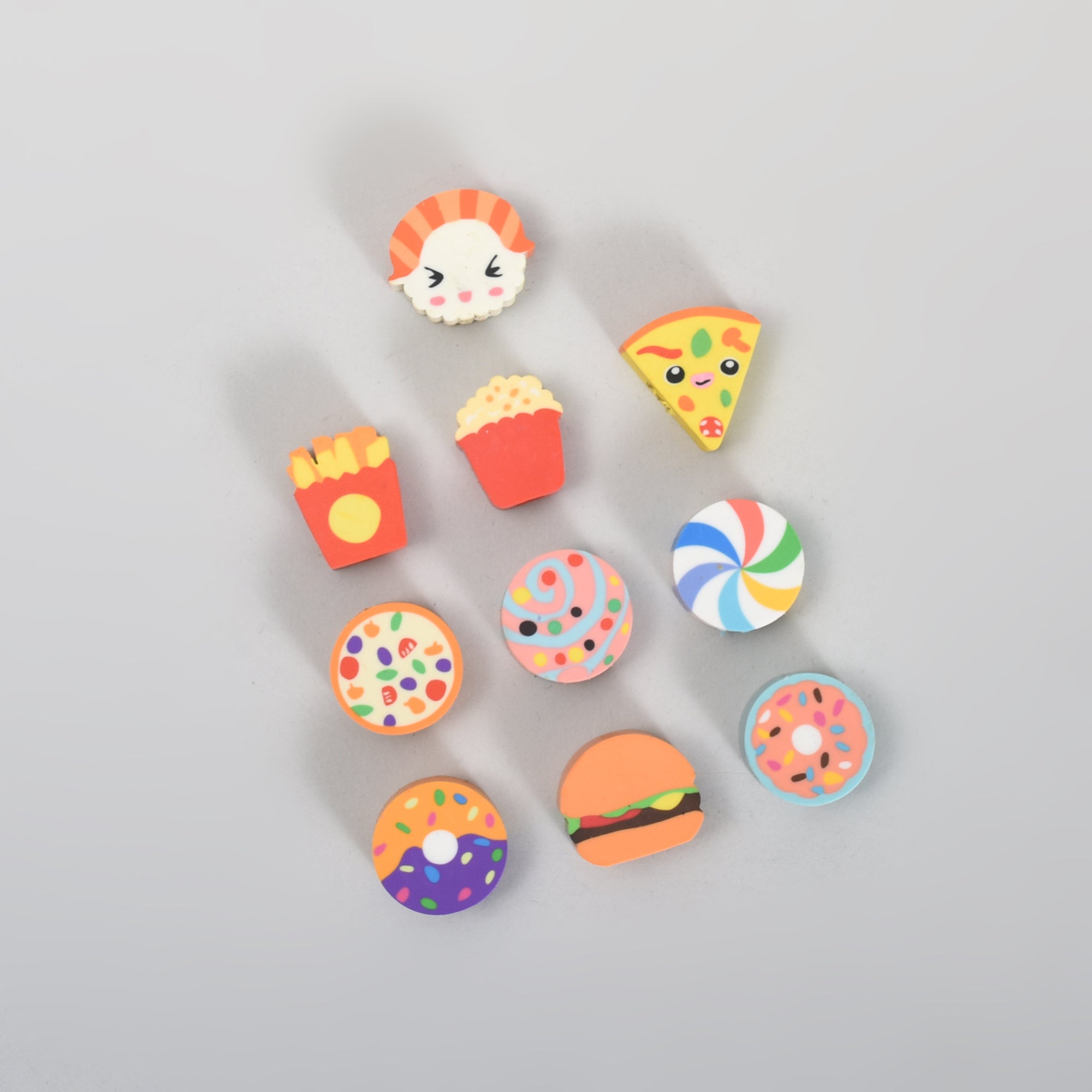 Delicious Food Mini Eraser Set- 10 mini Erasers
