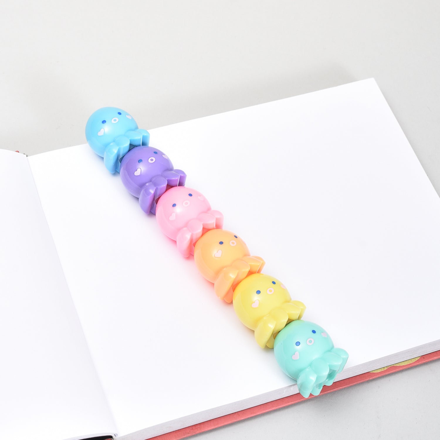 SuperCute Octopus Highlighter Set( Five Colours)- Purple/Yellow/ Green/Pink/ Orange