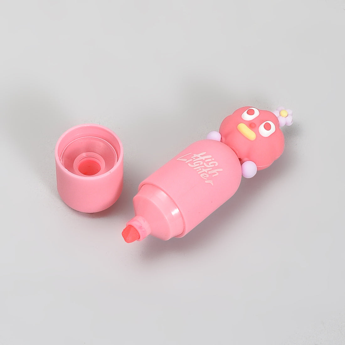 Cute Big-Eyed Pink Monster Mini Highlighter Pen- Pink Colour