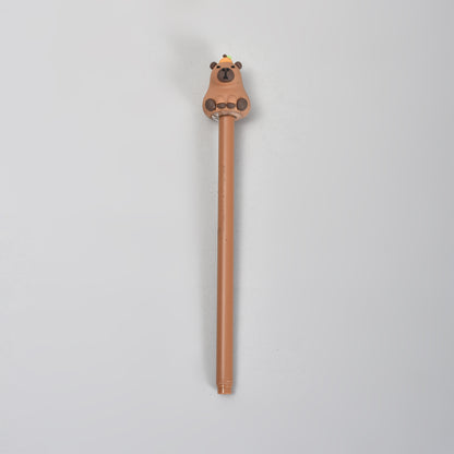 Cute Brown Capybara  Character Gel Pen- Black Ink