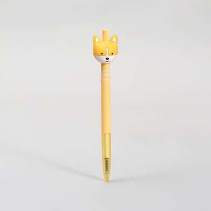 Yellow Corgi Retractable Ball Point Pen- Black