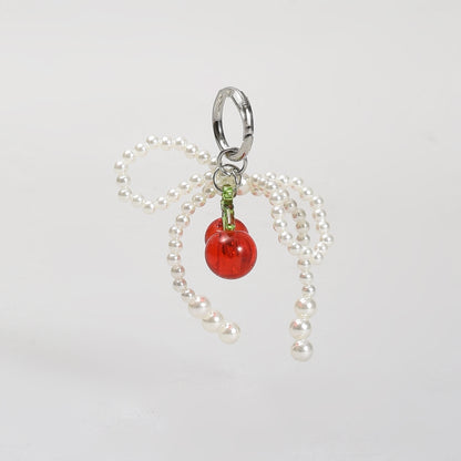 Super Adorable Red Pearl Cherry Bag Pendant