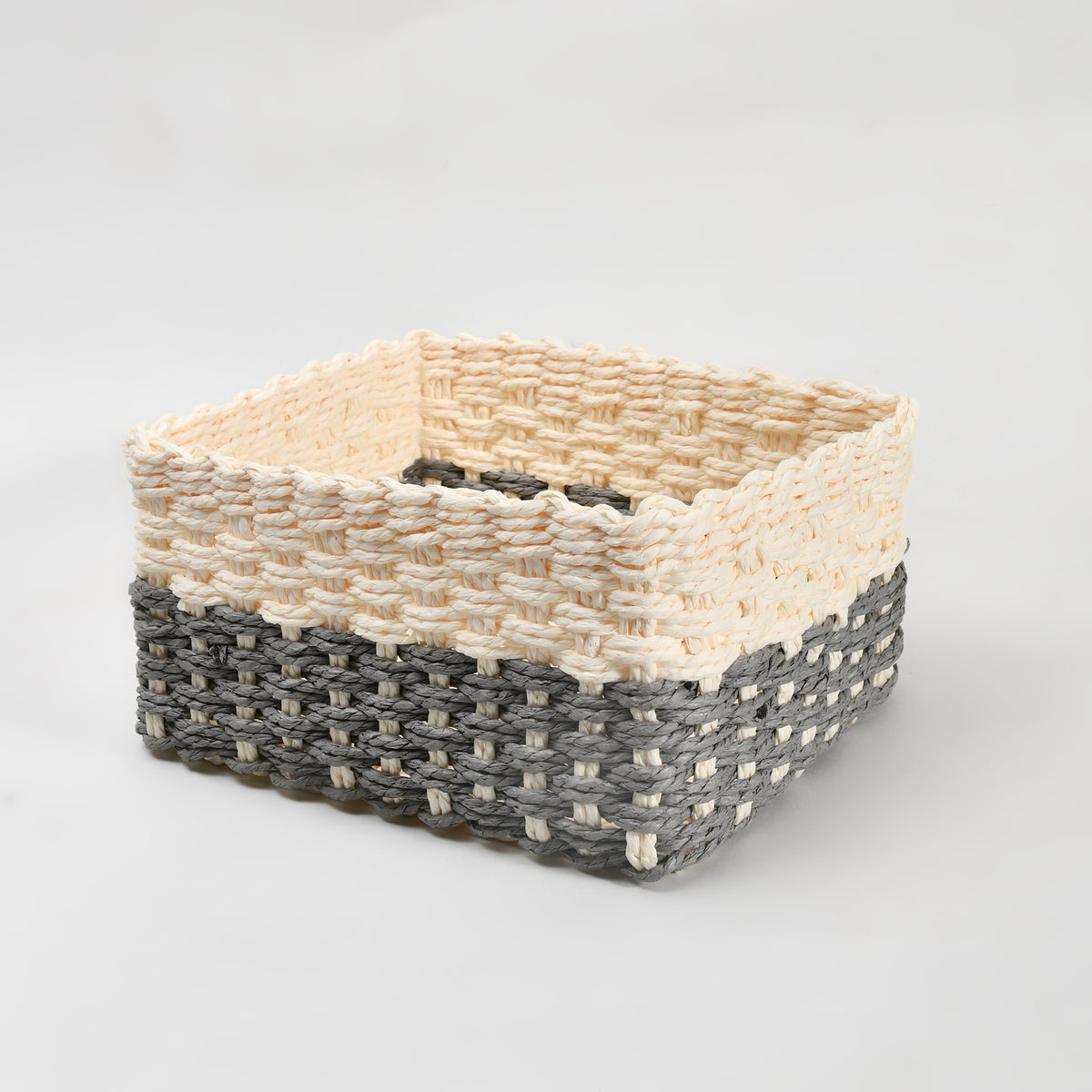 Paper Rope Woven Storage Basket Set - 3 Pcs set