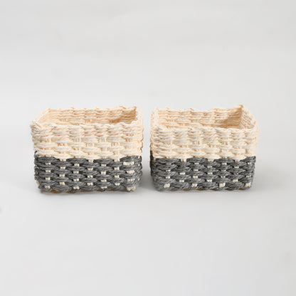 Paper Rope Woven Storage Basket Set - 3 Pcs set
