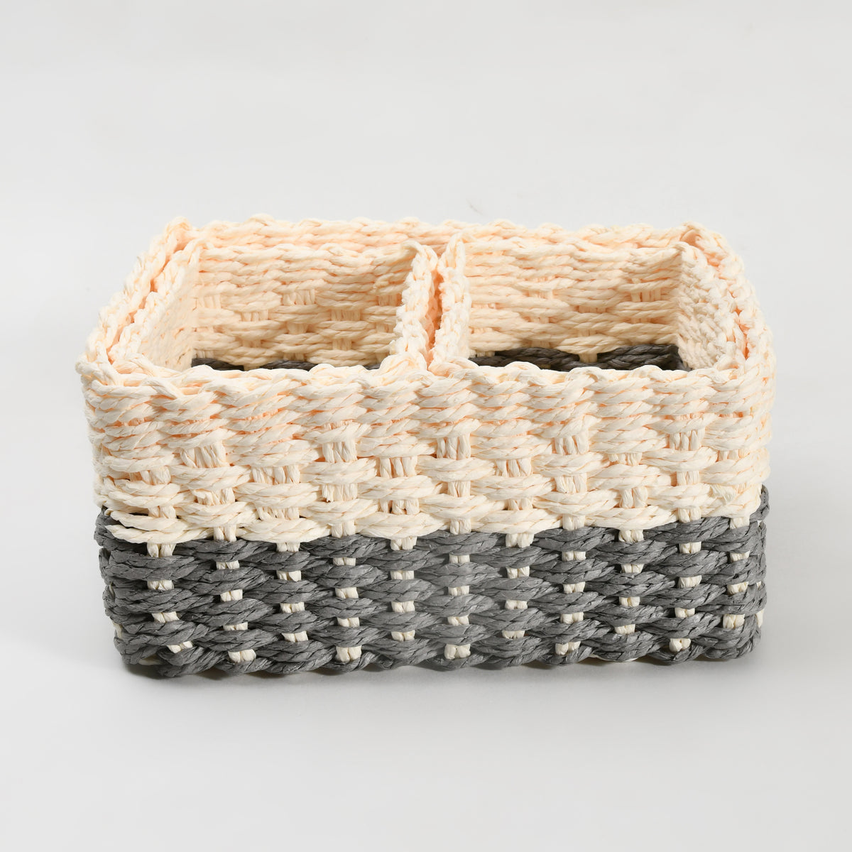 Paper Rope Woven Storage Basket Set - 3 Pcs set