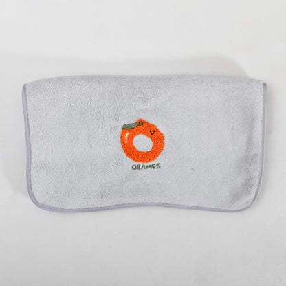 Fun Fruit Print Face Towel - Grey / Pink