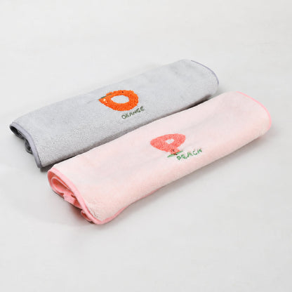Fun Fruit Print Face Towel - Grey / Pink
