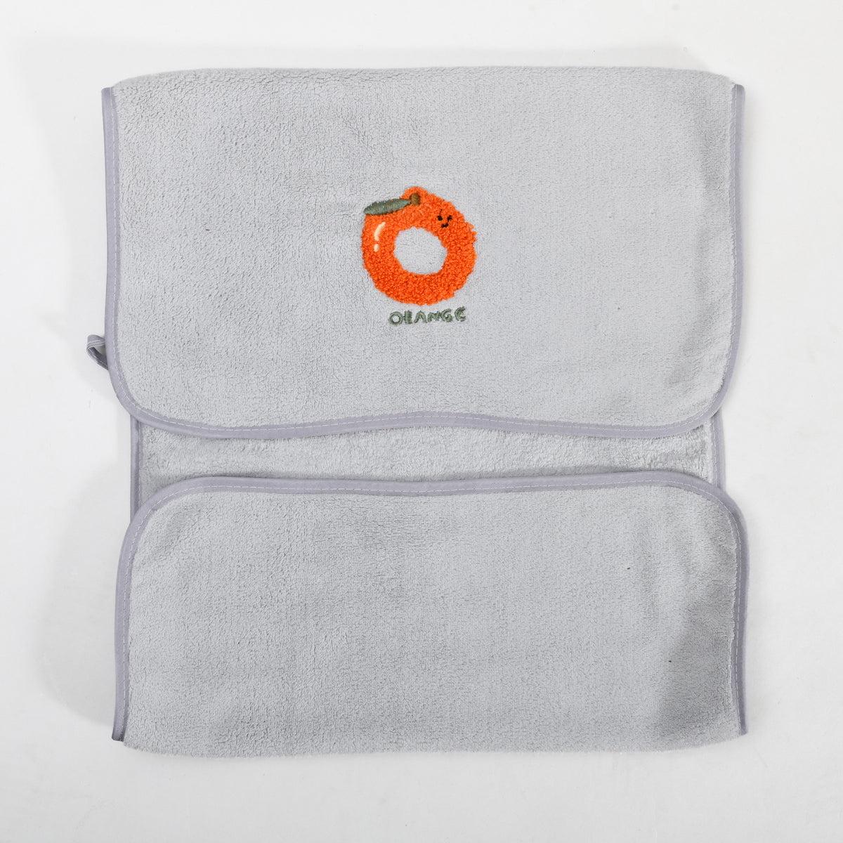 Fun Fruit Print Face Towel - Grey / Pink