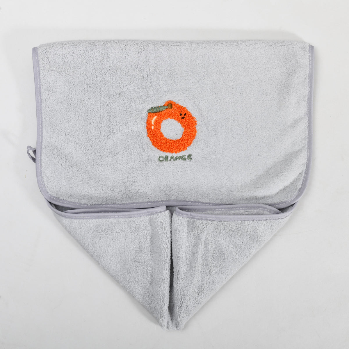 Fun Fruit Print Face Towel - Grey / Pink