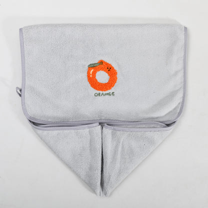 Fun Fruit Print Face Towel - Grey / Pink