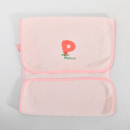 Fun Fruit Print Face Towel - Grey / Pink