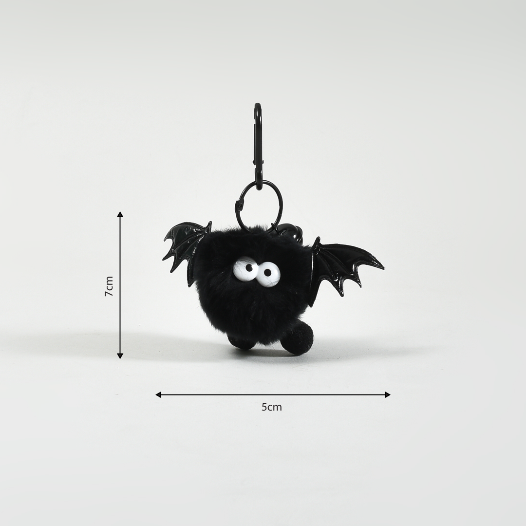 Adorable Black Bat Plush Keychain