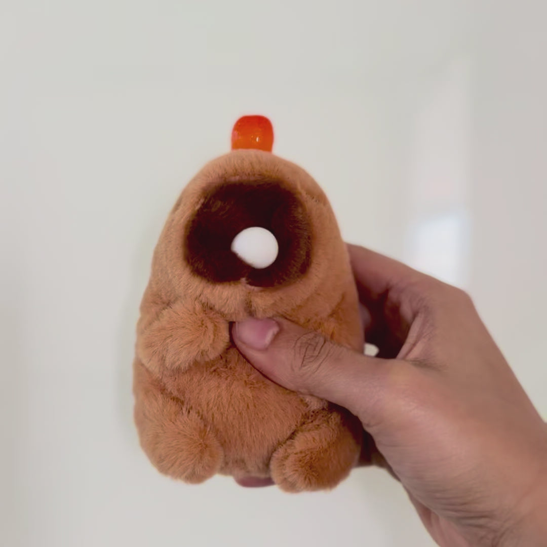MUMUSO Adorable Capybara Bubble Blowing  Bag Pendant- Brown