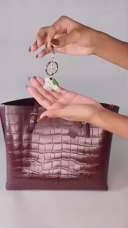 Mumuso Dazzling Crystal Keychain — Turtle