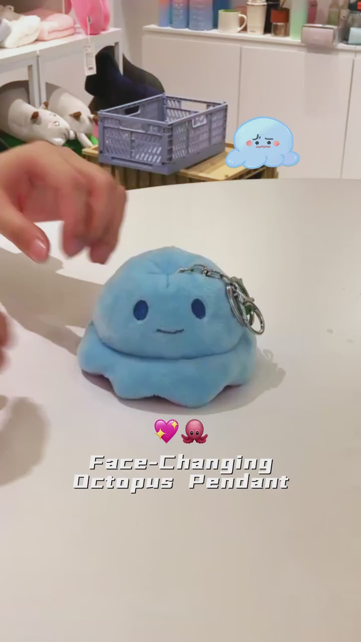 Reversible Moody Octopus Plushie - Medium / Blue &amp; Pink