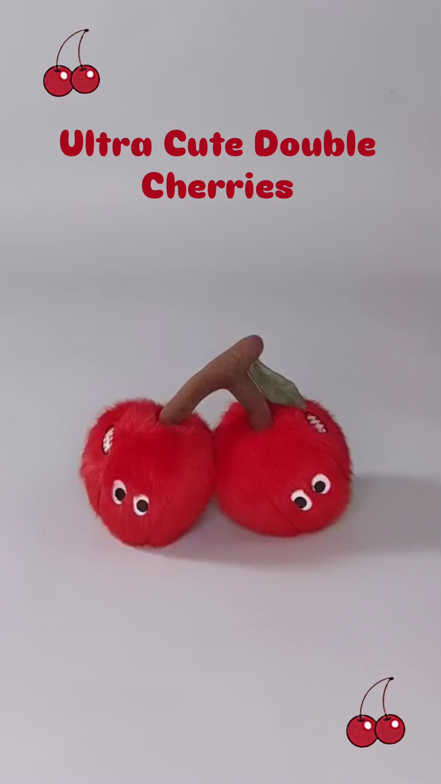 Ultra Cute 20 cm Stuffed Fruit — Double Cherries